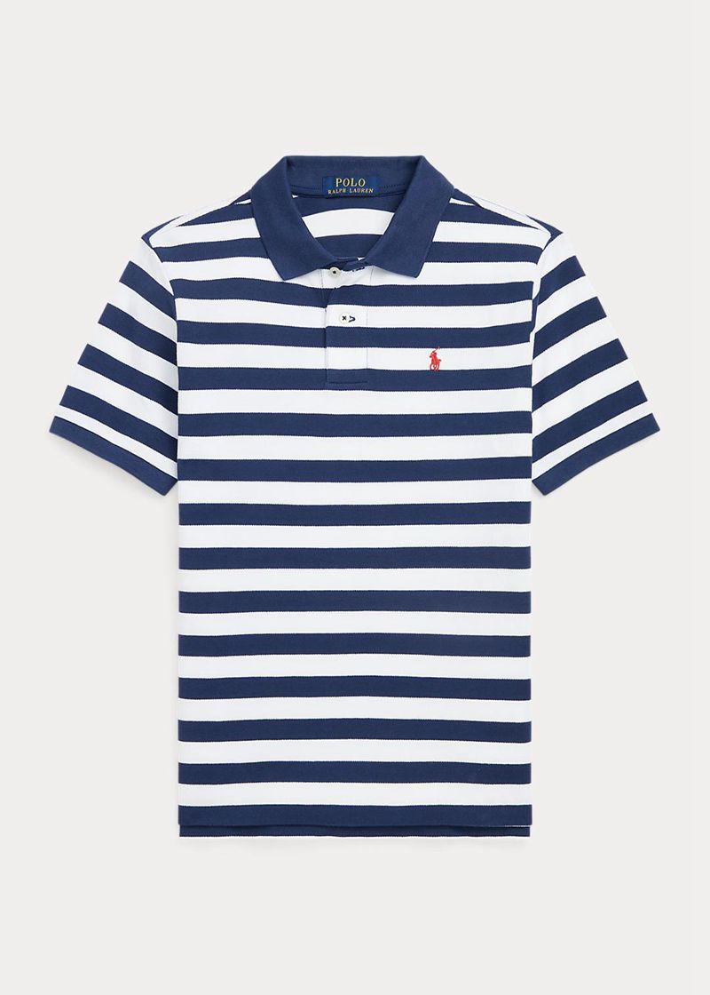 Poleras Polo Ralph Lauren Niño 6-14 Años Striped Cotton Mesh Chile Azul Marino AOTVQ-6059